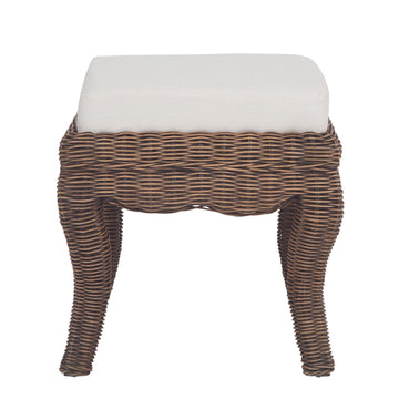Rowan 19.7" Bohemian Designer Woven Rattan/Wood Vanity Stool - JONATHAN Y